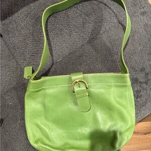Coach Vibrant Green Leather Shoulder Bag